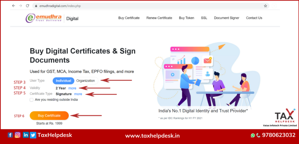 Emudhra- Apply for Digital Signature Certificate(DSC) Online in India