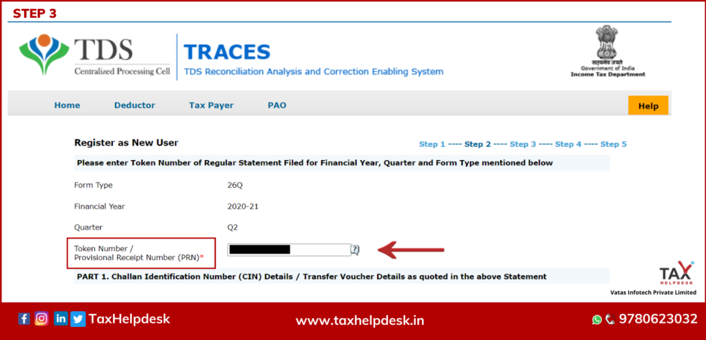 TRACES Registration Steps 3