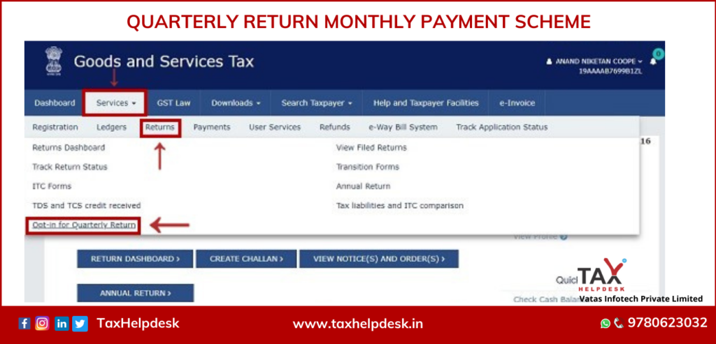 Quarterly Return Filing & Monthly Scheme under GST - QRMP