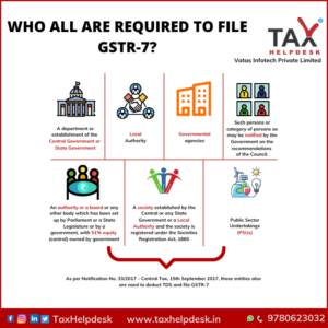 WHO ALL ARE REQUIRED TO FILE GSTR-7