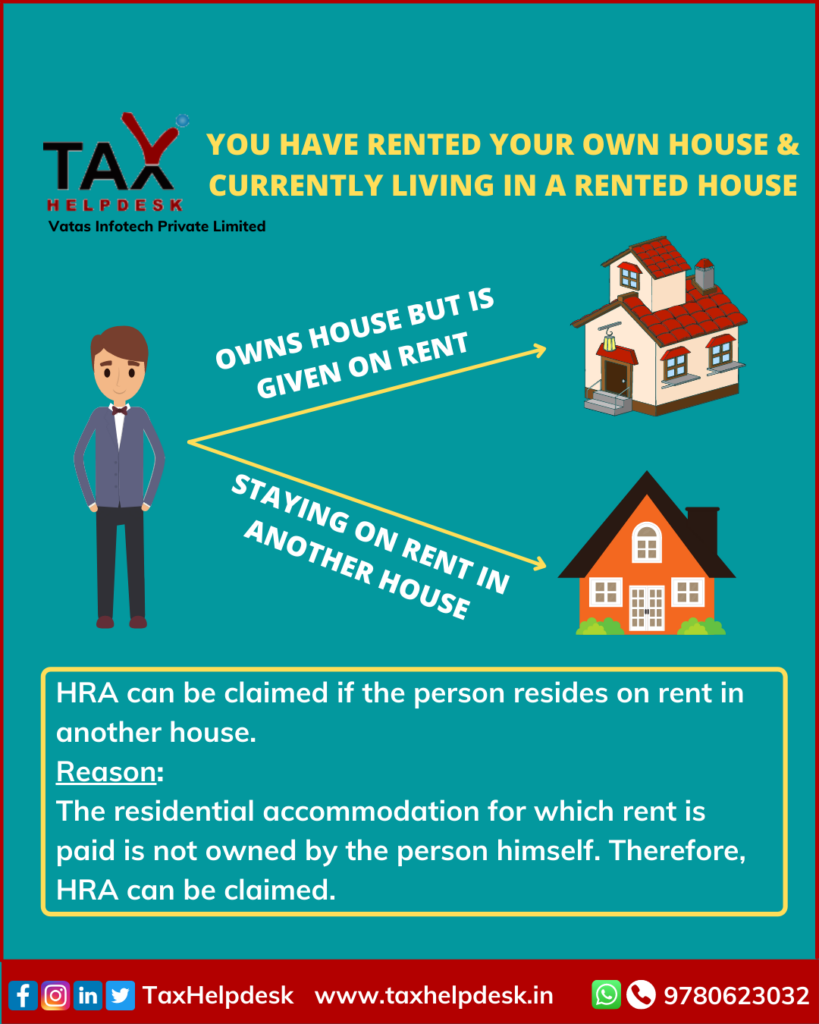 You have rented your own house & currently living in a rented house