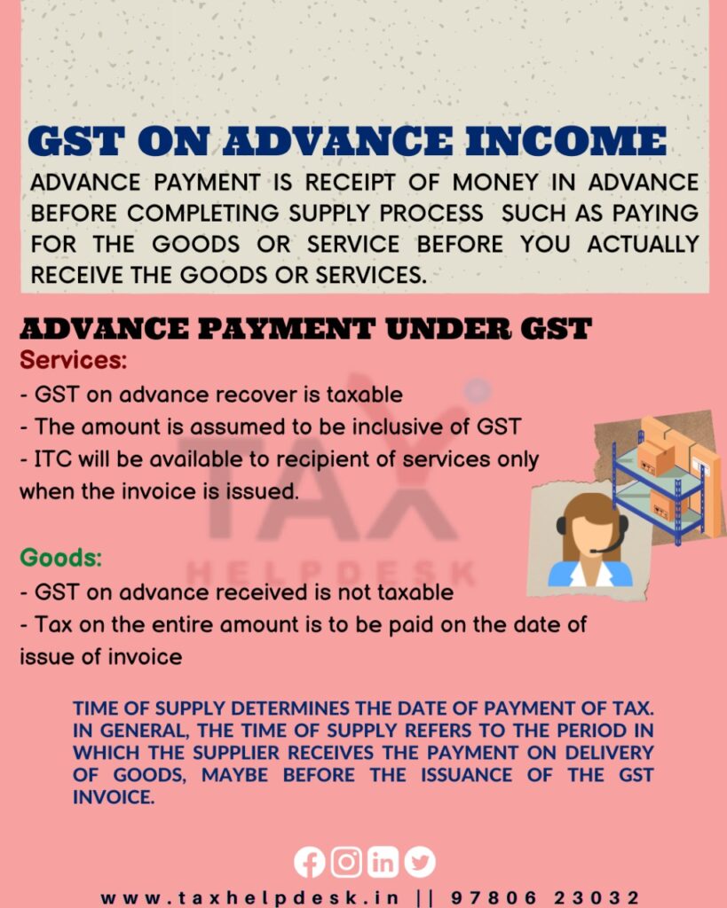 GST on advance income