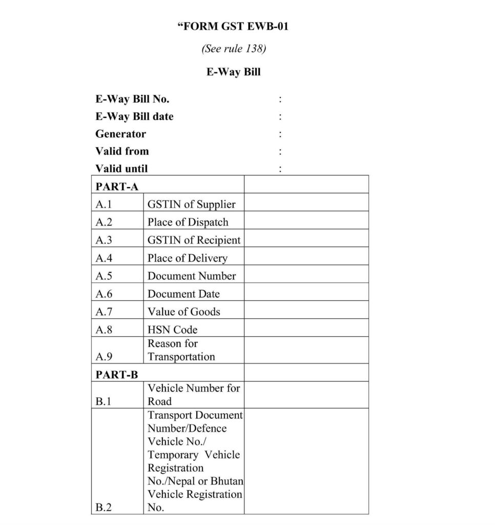 form GST EWB-01