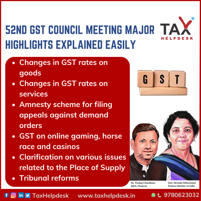 52nd GST Council Meeting Major Highlights Easily Explained